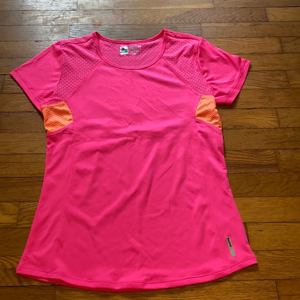 $ Clearance Sale $ RBX Hot Pink Short Sleeve Athletic Tee Neon Orange Accents